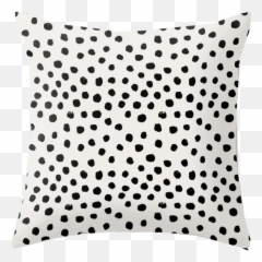Preppy Brushstroke Free Polka Dots Black And White Spots Dalmation Animal Design Minimal Throw Pillow 16x16 - And Shower Curtain png