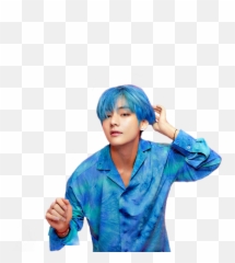 Map Of The Soul - Kim Taehyung Bts Btsvsticker Btss Korean Blue Hair Men Png,Kim Taehyung Png