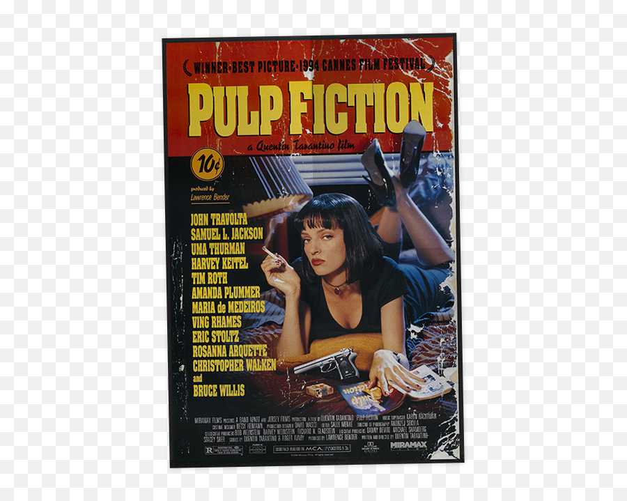 Iconic Movie Poster Typography - Pulp Fiction Poster Png,Paramount Movie Posters Icon