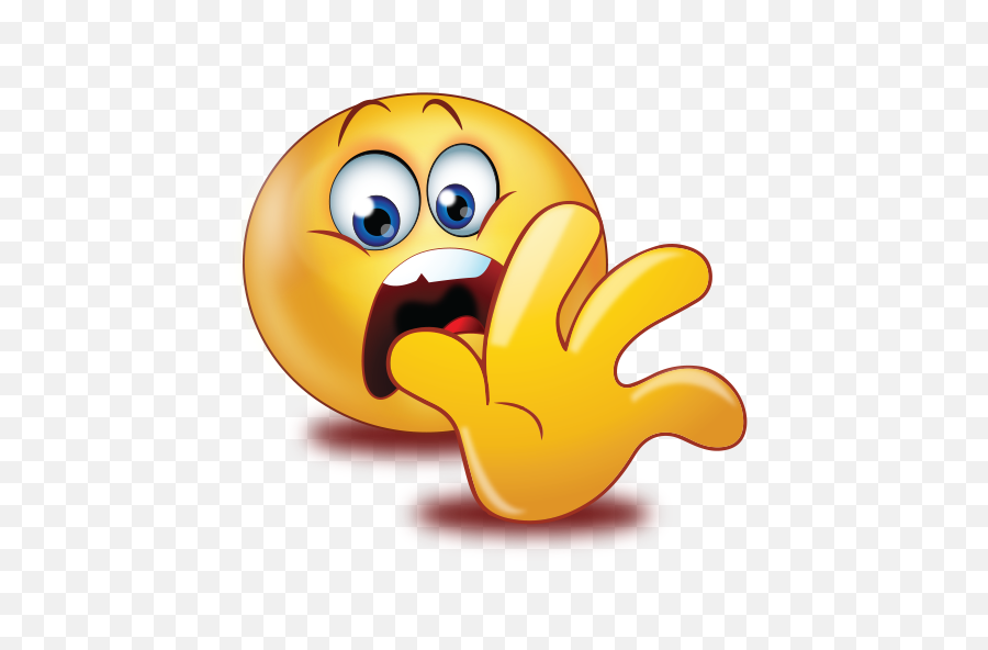 Frightened Scared Face With Stop Hand Emoji - Scared Emoji Png,Scared Emoji Png