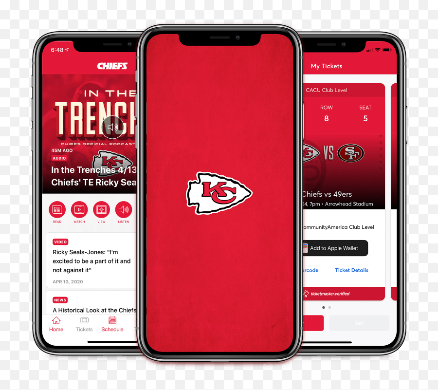 Chiefs Mobile App Kansas City - Chiefscom Chiefs Mobile App Png,Nfc Cell Phone Icon