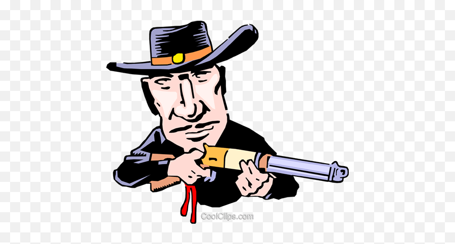Cartoon Gunslinger Royalty Free Vector Clip Art Illustration - Clip Art Png,Cartoon Gun Png