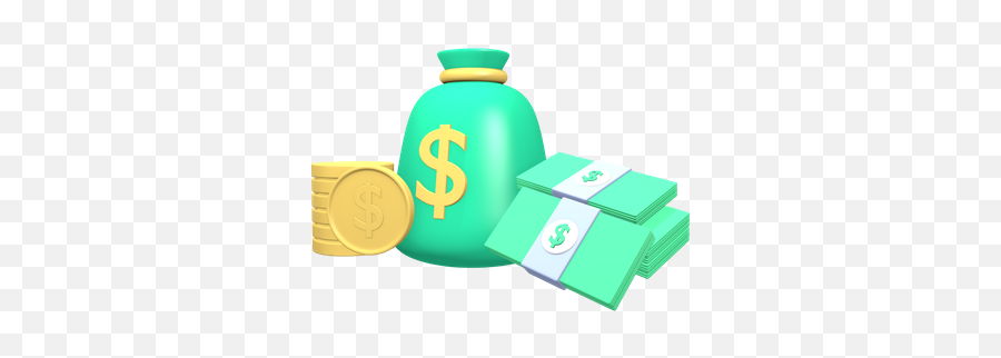 Premium Stack Of Money 3d Illustration Download In Png Obj - Money Bag,Stacks Of Money Icon