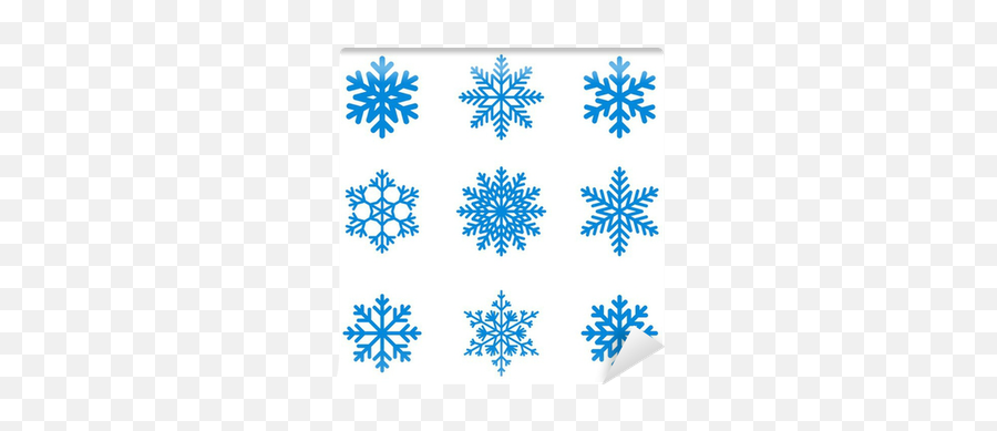Wall Mural Snowflakes Icon Collection Vector Shape - Pixersus Snowflake Patterns Png,Snowflakes Icon
