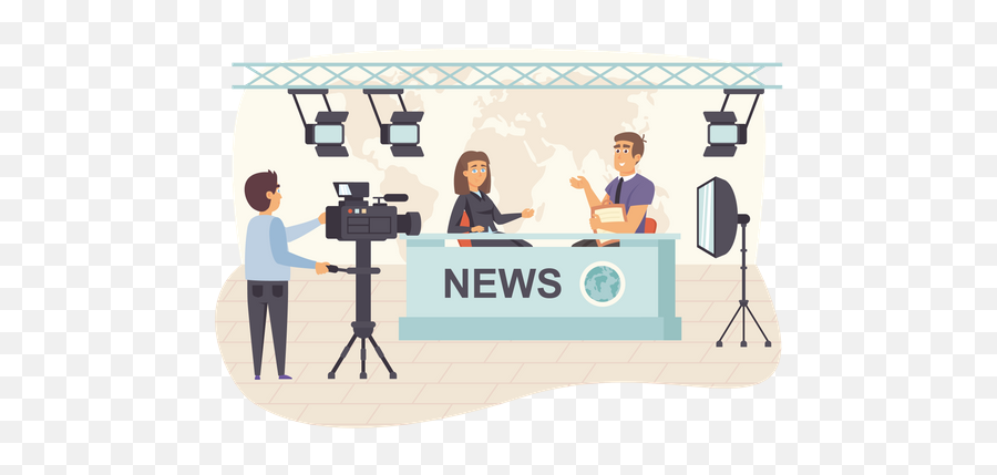 Premium Journalism Illustration Pack From Entertainment - Press Conference Illustration Png,Journalist Icon