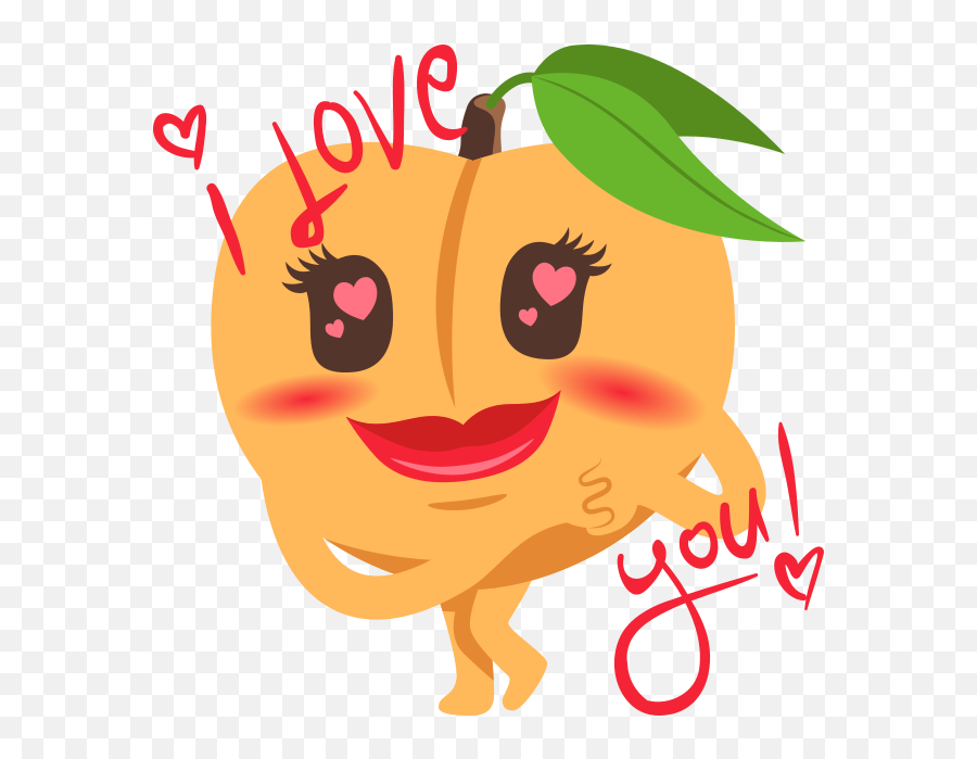 Peaches Clipart Emoji Transparent Free For - Love You Peaches Png,Peach Emoji Png