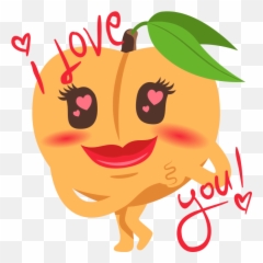 Peaches Clipart Emoji Transparent Free For - Love You png