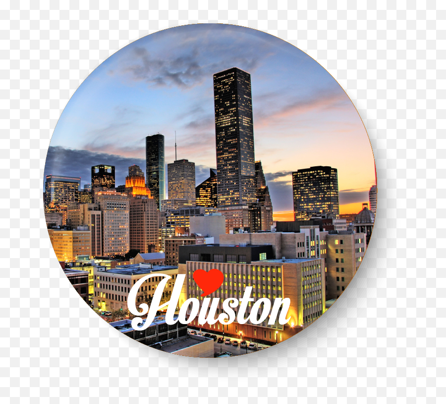Love Houston I With United States Series Pin Badge - Big City In Houston Png,Houston Skyline Png