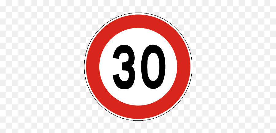Maximum Speed Limit 30 Km Per H - Traffic Signal Speed Limit Png,Speed Png