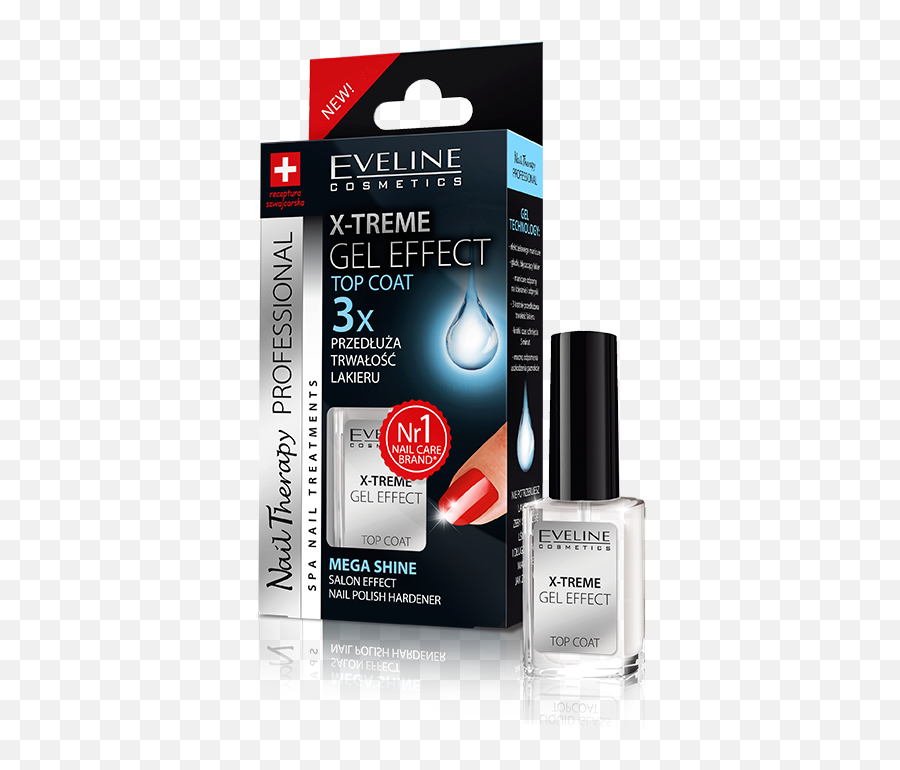 X - Treme Gel Effect Top Coat Eveline Cosmetics Eveline Cosmetics Nail Png,Shine Effect Png