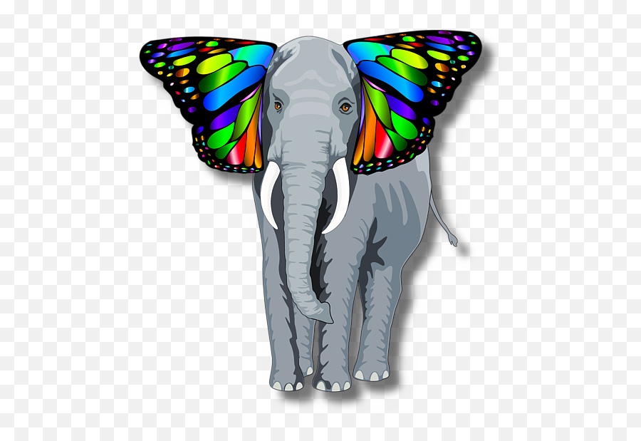 Bleed Area May Not Be Visible - Design Clipart Full Size Elephant With Butterfly Ears Artist Png,Tusk Png
