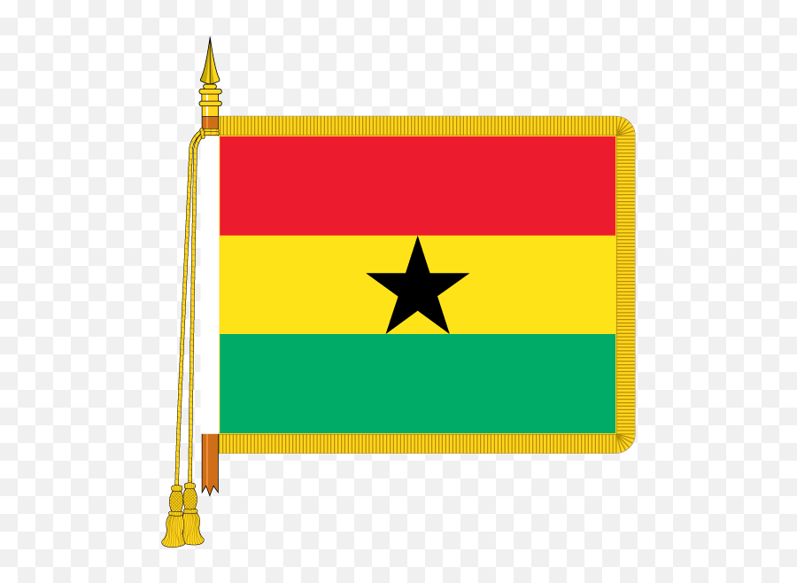 Buy Ceremonial Ghana Flag Online - Union Jack With Gold Fringe Png,Ghana Flag Png