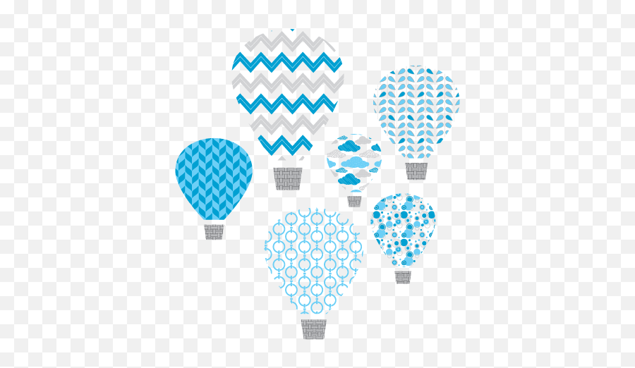 Blue Hot Air Balloons Textstyles Canvas Wall Decal - Putien Png,Hot Air Balloon Transparent