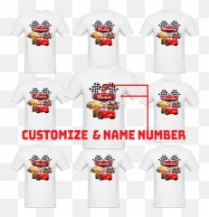Disney Cars Birthday Shirt Lightning Mcqueen Custom Personalized Family Shirts - Short Sleeve png