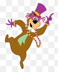 Yogi Bear Mardi Gras Png Image With No - Yogi Bear Yogi And Cindy Dancing,Yogi Bear Png