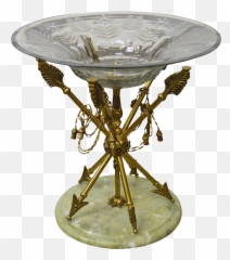 Regency Style Brass Crossed Arrows - Pedestal png