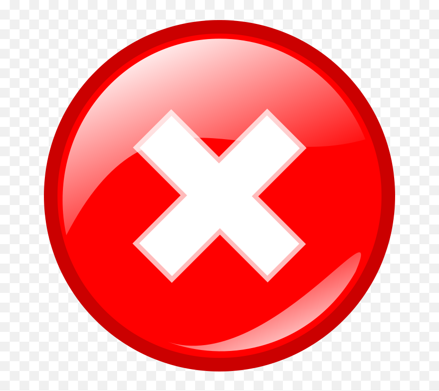 Round Error Warning Button Clip Art - Red Close Button Icon Png,X Button Icon