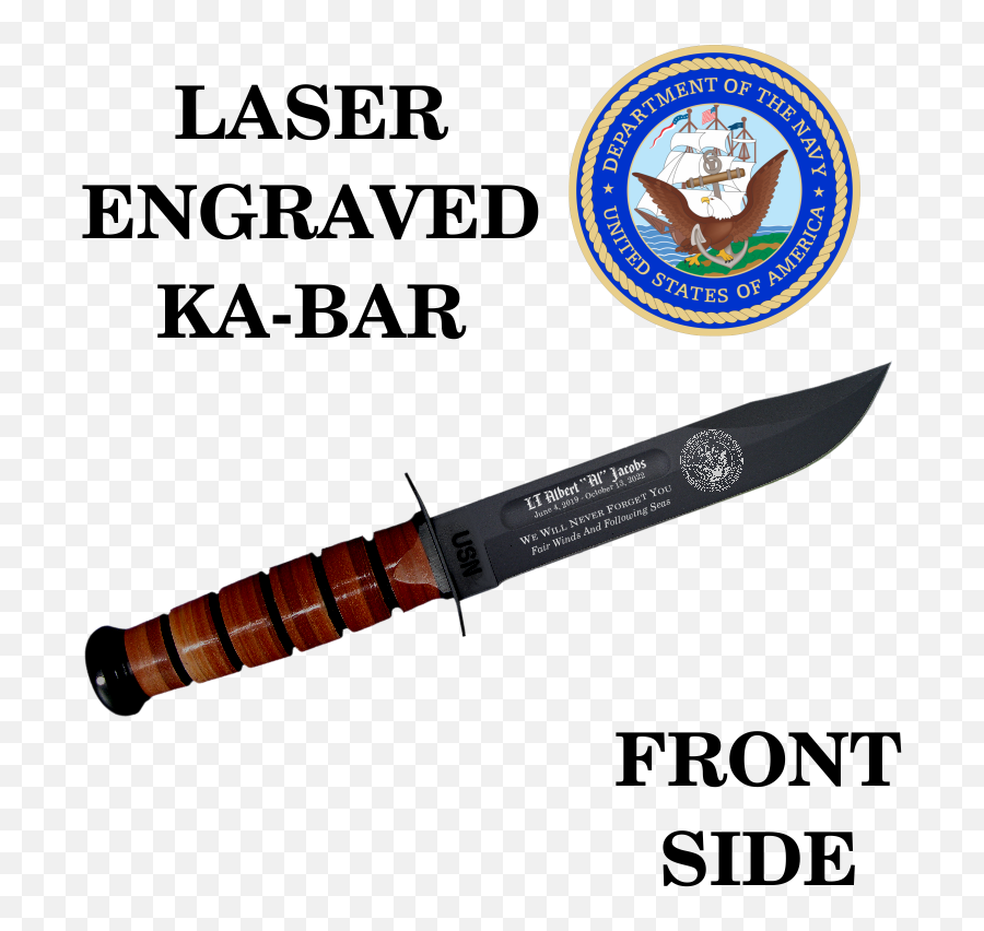 Na01 - Navy Kabar Laser Engraved Front Side U2013 Bufu0027s Coast Guard Ka Bar Png,Combat Knife Icon