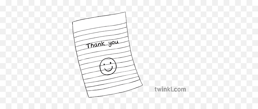 Thank You Note Black And White 1 Illustration - Twinkl Dot Png,Thank You Note Icon