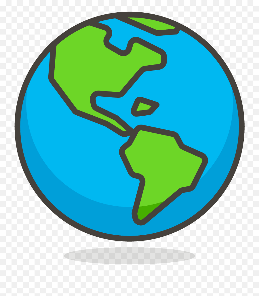 Globe Showing Americas Emoji Clipart Free Download - Cartoon Earth Png,Weltkugel Icon