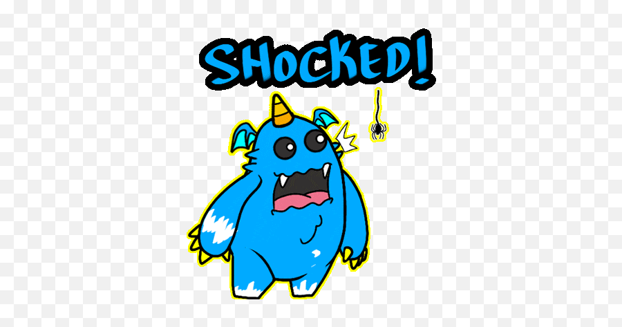 Blue Monster Sticker - Blue Monster Shocked Discover Taken Aback Cartoon Gif Png,Baron Poro Icon