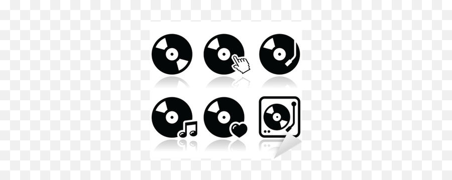 Sticker Vinyl Record Dj Vector Icons Set - Pixersus Dj Symbols Png,Record Clipart Icon