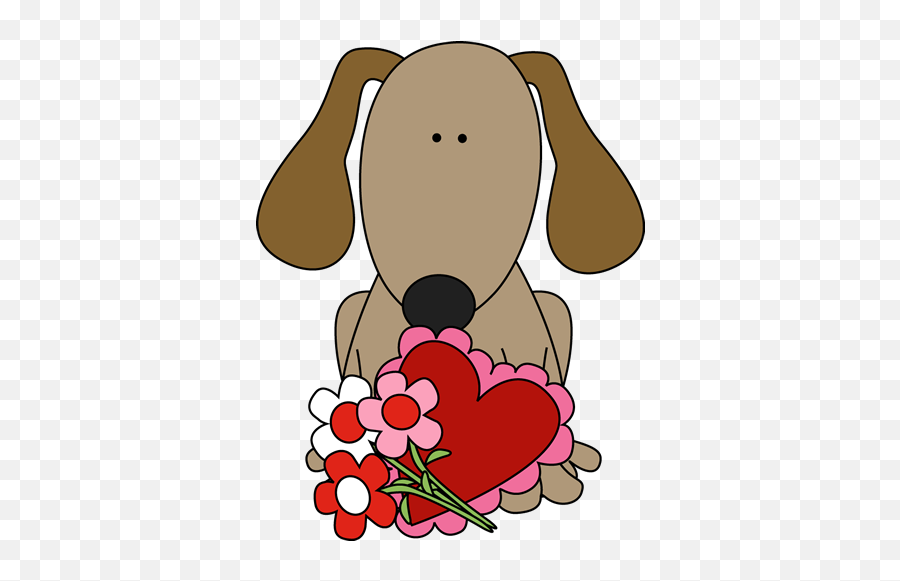 Cute Valentine Animal Clip Freeuse - Dog Valentine Clipart Png,Animal Clipart Png