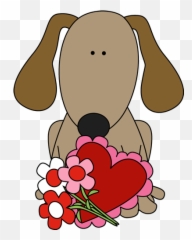 Cute Valentine Animal Clip Freeuse - Dog Valentine Clipart Png,Animal Clipart Png
