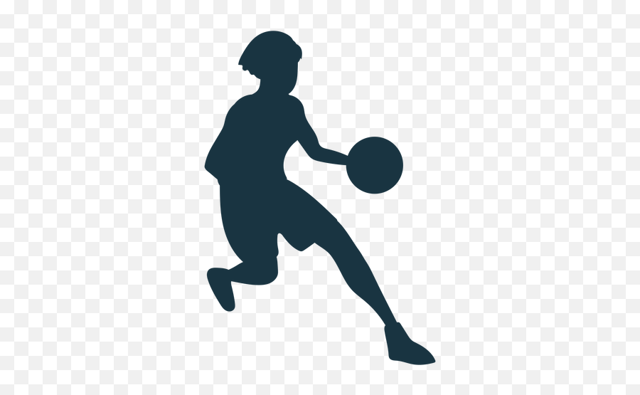 Basketball Player Female Running Ball Outfit - Silueta Jugador De Baloncesto Png,Basketball Player Silhouette Png