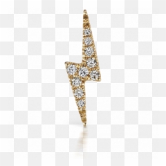 11mm Diamond Lightning Bolt Traditional Stud In Yellow Gold - Earring Png,Yellow Lightning Png