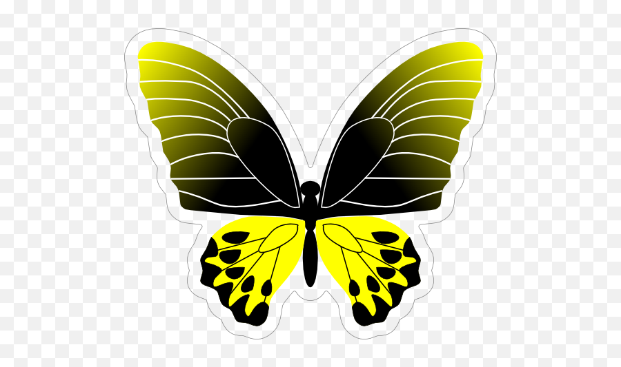 Yellow Butterfly Sticker - Blue Png,Yellow Butterfly Png