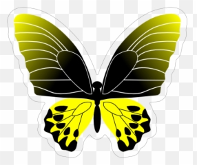 Yellow Butterfly Sticker - Blue Png,Yellow Butterfly Png