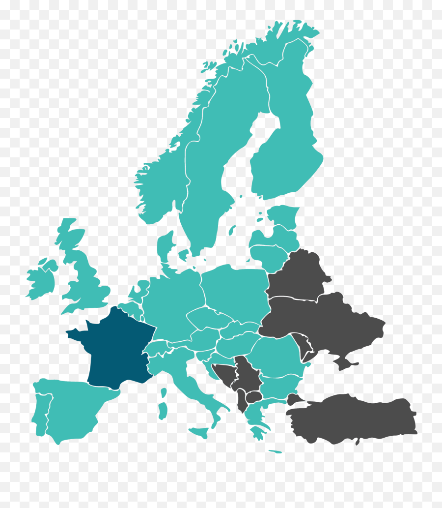 Download Europe Map Blue Png - Black Metal In Europe,Europe Map Png
