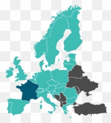 Download Europe Map Blue Png - Black Metal In