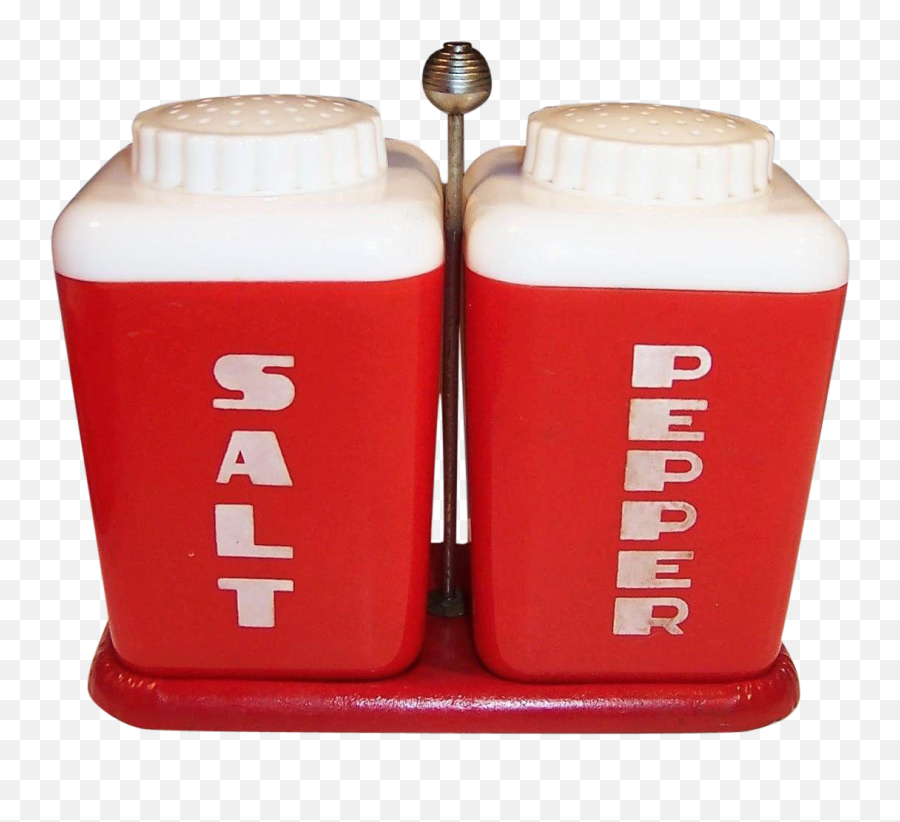1950u0027s Large Lustro - Ware Red Salt Pepper Shakers U0026amp Drink Png,Salt Shaker Transparent Background