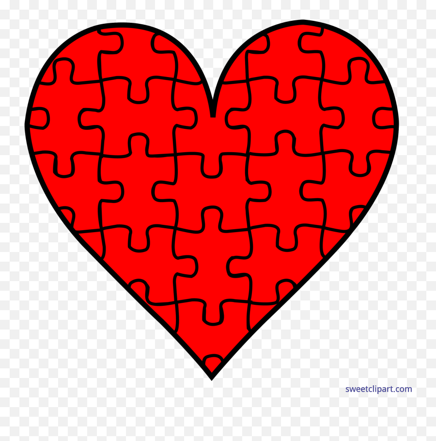 Valentines Symbols Puzzle Heart Clip Art - Puzzle Pattern Puzzle Clipart Black And White Png,Heart Pattern Png