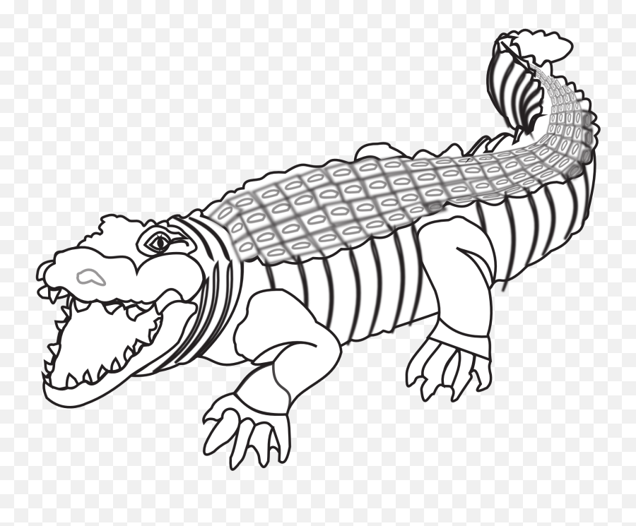 Crocodile Clipart Black And White Png - Clipart Crocodile In The River Black And White,Alligator Png