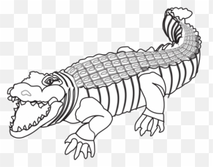 Crocodile Clipart Black And White Png - Clipart Crocodile In The River Black And White,Alligator Png