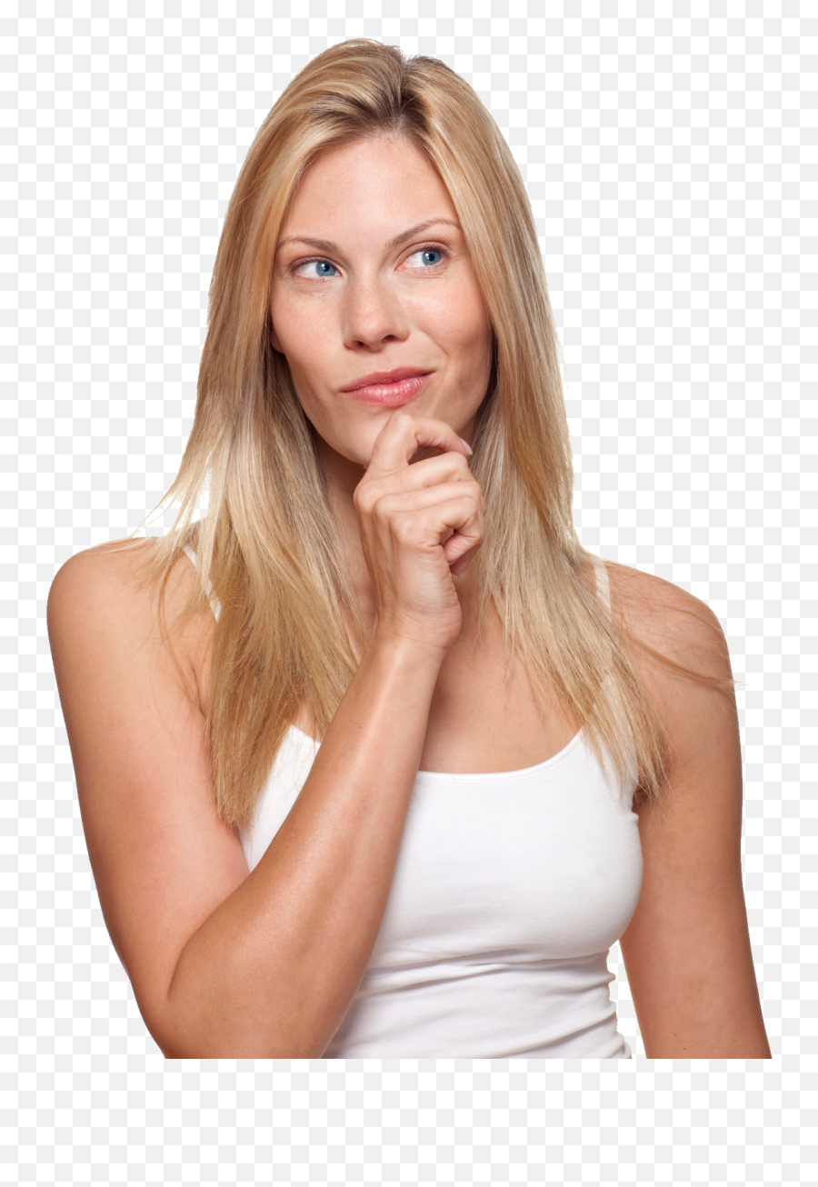 Thinking Girl Png - Woman On Transparent Background,Girl Transparent