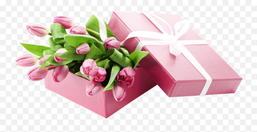 Download Big Pc - Gift And Flowers Png,Tulips Png