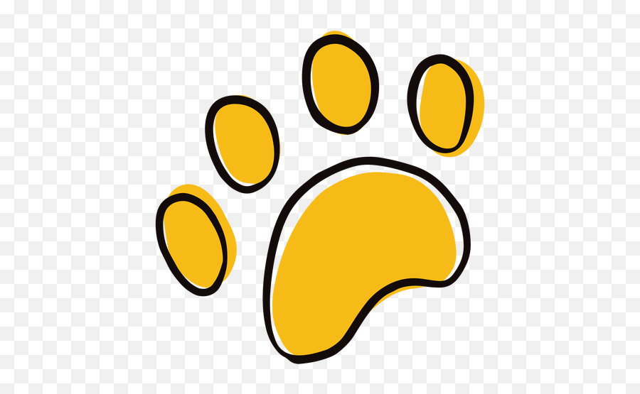 Colored Animal Paw Print Doodle - Colored Animal Paw Print Png,Paw Png