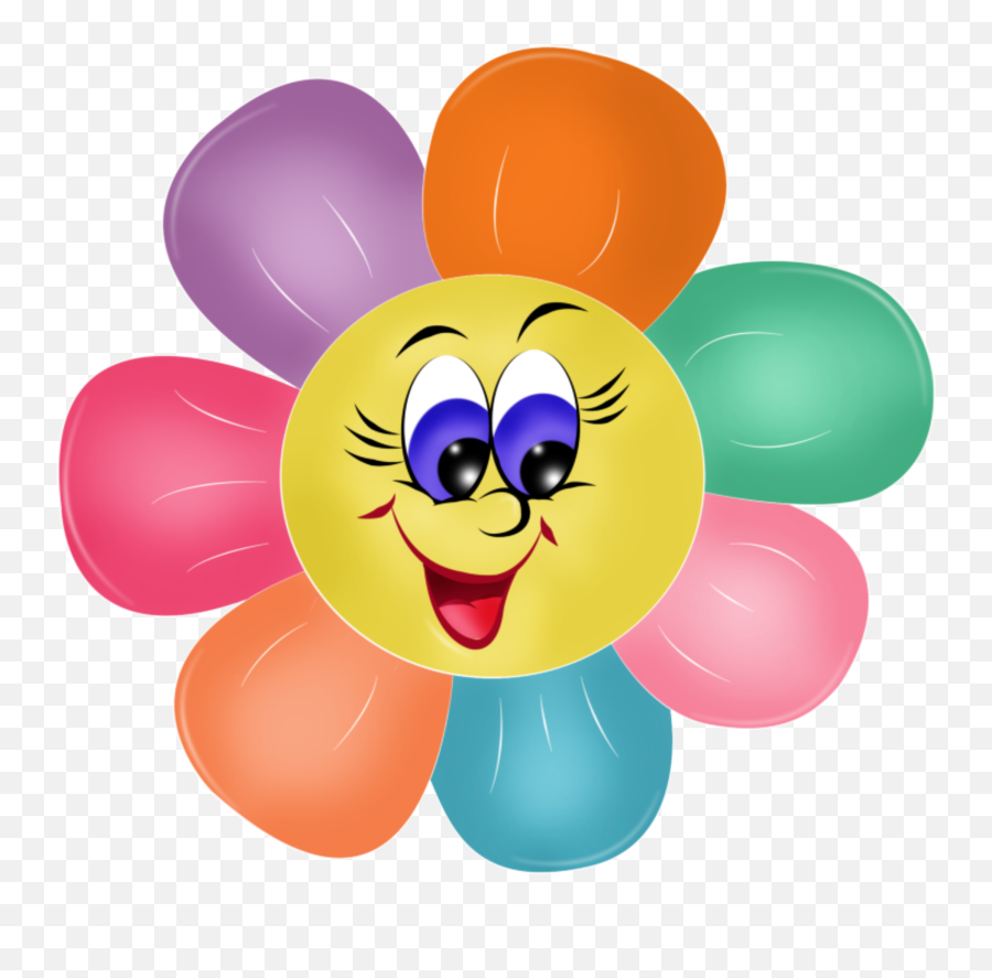 Smiley Face Flower Clipart Transparent - Flower Smiley Face Clipart Png,Emoticones Png
