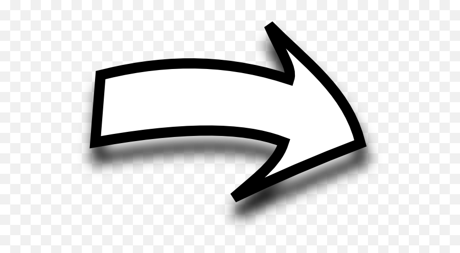 Png Right Curved White Arrow - Curved Arrows Clipart Black And White,Curved Arrows Png