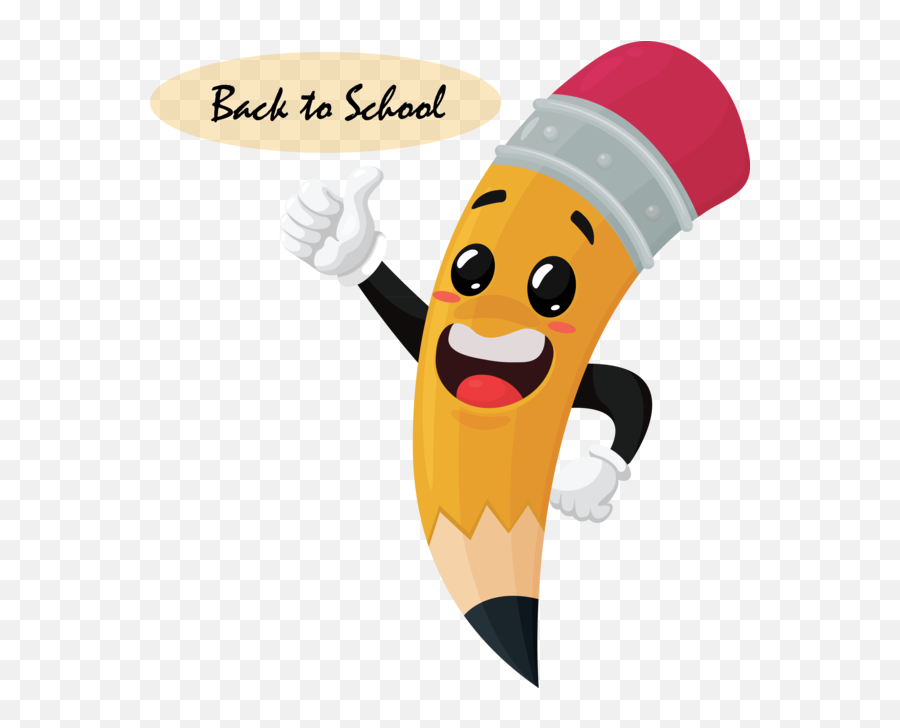 Back To School Cartoon Pencil Drawing - Back To School Cartun Png,Welcome  Back Png - free transparent png images 