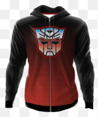 Icon Fade Activewear Autobot Transformers Premium Zippered Hooded Jacket - Cobra Kai Hoodie png