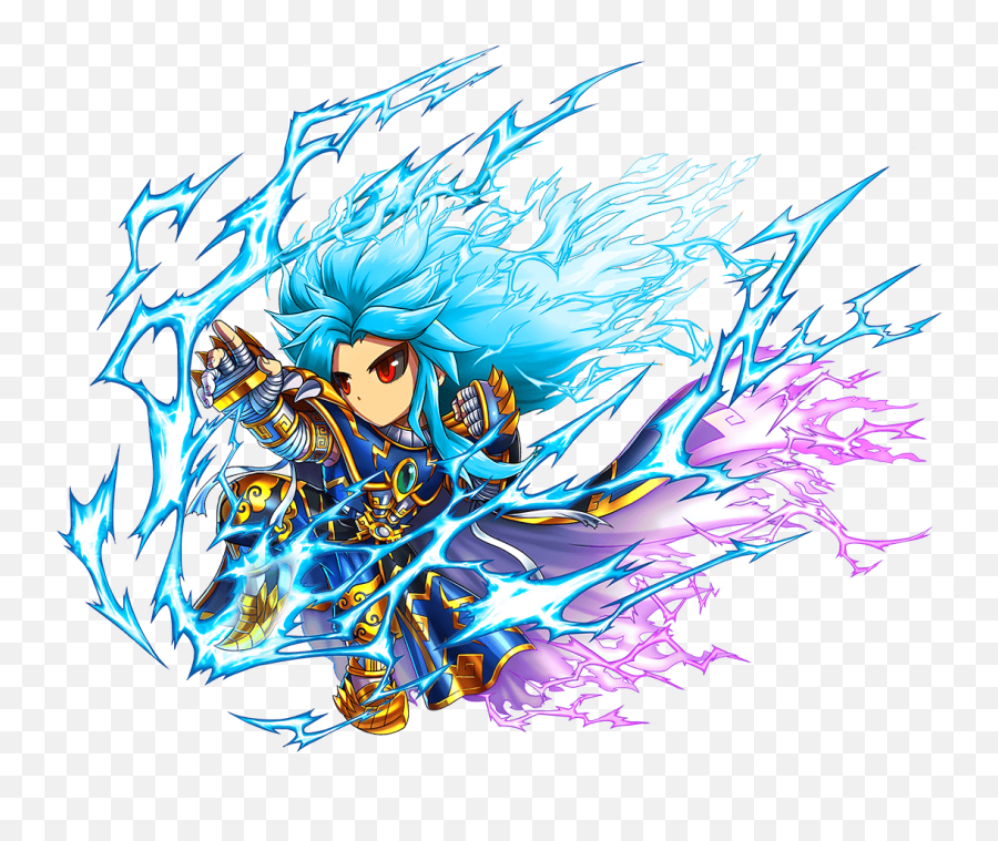 When Zeln Goes Ssj God Bravefrontier - Brave Frontier Fanart Characters Png,Super Saiyan Blue Aura Png
