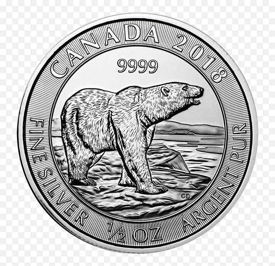 12 Oz Royal Canadian Mint Silver Polar Bear Coin Random - 1 2 Oz 2019 Royal Canadian Mint Polar Bear Silver Coin Png,Polar Bear Icon