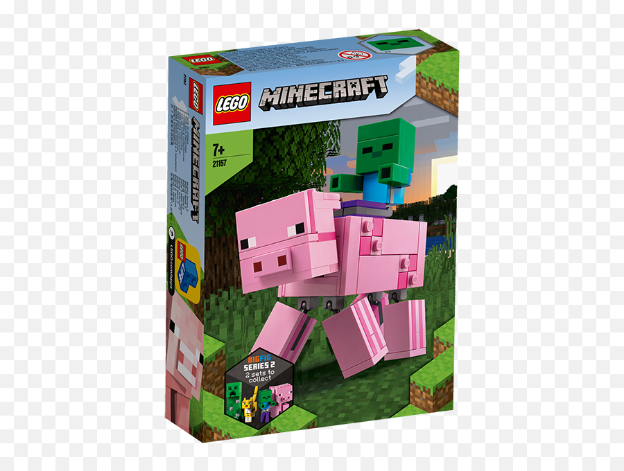 Lego 21157 Minecraft Bigfig Pig With Baby Zombie - Minecraft Xbox 360 Edition Png,Minecraft Pig Png