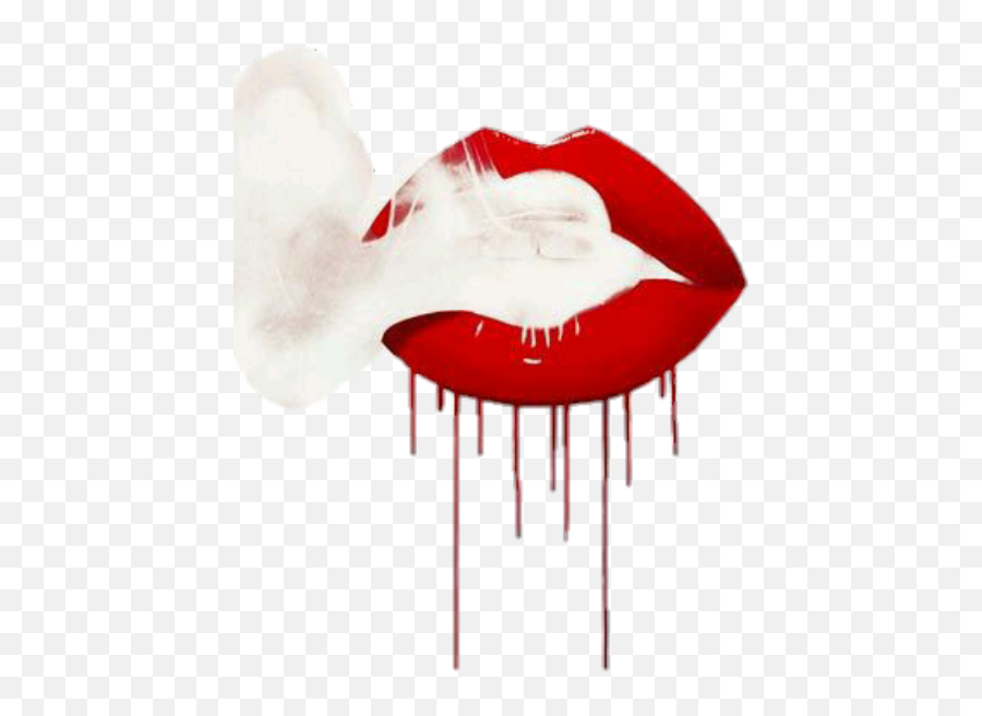 Lips Red Lipstick Smoke Smoking Mouth Cigarette - Lips With Smoke Coming Out Png,Red Smoke Png