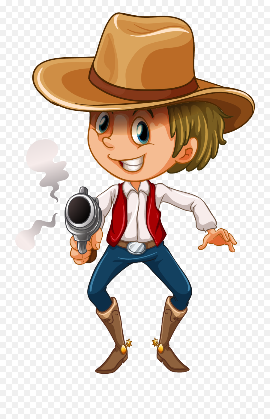 American Frontier Cowboy Royalty - Free Illustration Guns Cartoon Wild West Cowboys Png,Cowboys Png